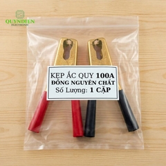Kẹp Bình Ắc Quy 100A Đồng Nguyên Chất Đỏ Đen