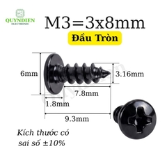 Ốc Vít Nhọn Đầu Tròn M3x8mm
