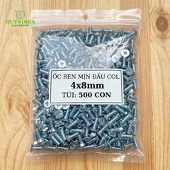 Ốc vít đầu COL Trắng M4 Ren Mịn 4mm Dài 8mm