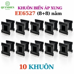 Khuôn Biến Áp Xung EE6527 Nằm Đen (8+8 Chân)