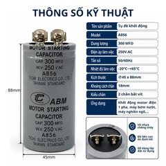 Tụ Đề Khởi Động Tinh Chi 300uF 250VAC