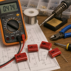 Tụ Kẹo Nâu Đỏ CBB22 474J 630V