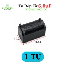 Tụ Bếp Từ 6uF 275VAC/400VDC Màu Đen Loại Đứng