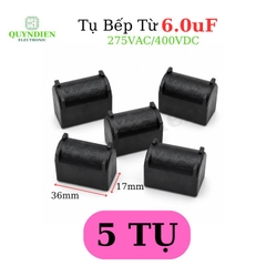 Tụ Bếp Từ 6uF 275VAC/400VDC Màu Đen Loại Đứng