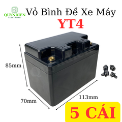 Vỏ Bình Đề Xe Máy YT4 Cọc Tròn Nắp Đục