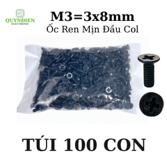 Ốc Vít Ren Mịn Đầu COL M3x8mm