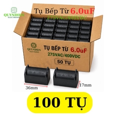 Tụ Bếp Từ 6uF 275VAC/400VDC Màu Đen Loại Đứng