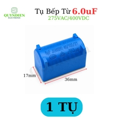 Tụ bếp từ 6uF 275VAC/400VDC Màu Xanh Loại Đứng