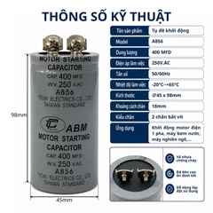 Tụ Đề Khởi Động Tinh Chi 400uF 250VAC