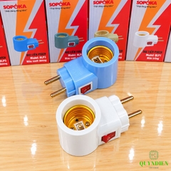 Đuôi Liền Phích Cắm Có Công Tắc E27 SOPOKA