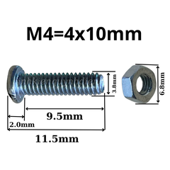 Ốc vít M4 + tán dài 10mm túi 100 con