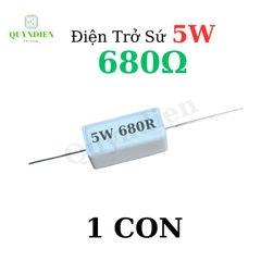Điện trở sứ 5W chân cắm ±5% dáng Nằm - 680R