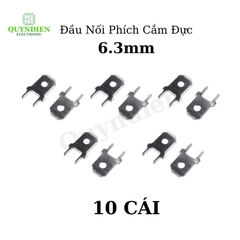 Đầu Nối Phích Cắm Đực Hai Chân 6.3mm - Túi 10 Cái