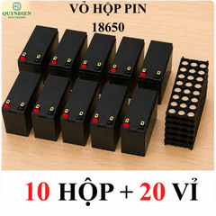 Vỏ Hộp Đựng Pin Kèm 2 Vỉ Cố Định Cell 18650 màu Đen