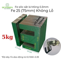 Fe silic EI lá mỏng 0.35mm - 25mm (75mm) không lỗ