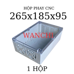 Hộp nhựa KHOAN sẵn 265x185x95mm Trắng Nắp Trong