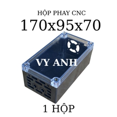 Hộp nhựa Phay sẵn VY ANH 170x95x70mm Đen nắp Trong