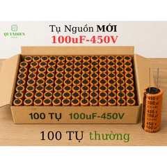 Tụ Hóa Lọc Nguồn 100uF 450V DC 105°C 18x40mm Chân Cắm Mới 100% - Linh Kiện Quỳnh Diễn