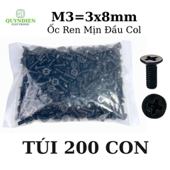 Ốc Vít Ren Mịn Đầu COL M3x8mm
