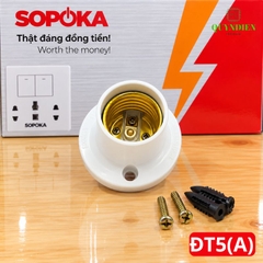 Đuôi Đèn Thẳng Lắp Trần Ren Vặn Xoáy E27 ĐT5A SOPOKA