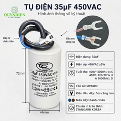 Tụ Đề Máy Bơm Nước 35uF 450VAC Tinh Chi