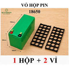 Vỏ Hộp Đựng Pin 18650 màu Xanh kèm khung