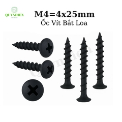 Ốc Vít Nhọn M4x25 Bắt Thùng Loa Ren Thưa Taiwan dài 25mm-Túi 100g