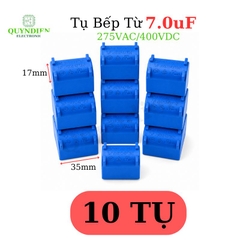 Tụ Bếp Từ 7uF 275VAC/400VDC Màu Xanh Loại Đứng