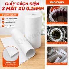 Giấy Phim Cách Điện Trắng 2 Mặt Xù Dày 0.25mm