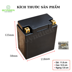 Vỏ Bình Xe Máy YT6 Cọc Vuông Nắp Đục