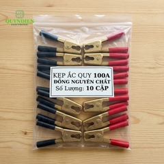 Kẹp Bình Ắc Quy 100A Đồng Nguyên Chất Đỏ Đen