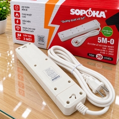 Ổ cắm lõi sứ chống cháy Con tắc 5 cửa 2200W