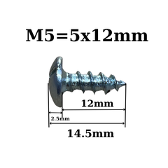 Ốc vít M5 dài 12mm ren xoắn Nhọn đầu dù Túi 100 con=152g