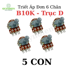 Volum biến trở Triết áp đôi 6 chân WL B10K - Trục D