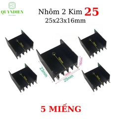 Nhôm tản nhiệt 2 kim 25x23x16mm cho transistor TO-220