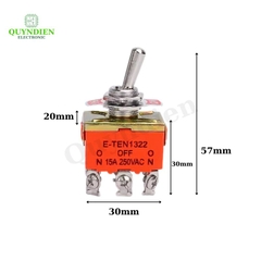 Công Tắc Gạt 6 Chân E-TEN 1322 240V-15A Đảo Chiều Động Cơ