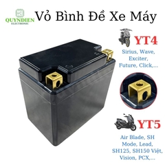 Vỏ Bình Đề Xe Máy YT4 YT5 - Cọc Vuông