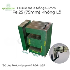 Fe Sắt Silic EI 0.35mm - 25mm (75mm) Lá Mỏng Không Lỗ