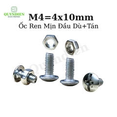 Ốc Vít M4x10mm Ren Mịn Đầu Dù Kèm Tán