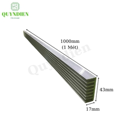 Nhôm Tản Nhiệt 8 Cánh Nhỏ Dài 1 mét 1000x43x17mm