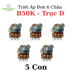 Volum biến trở Triết áp đôi 6 chân WL B50K - Trục D