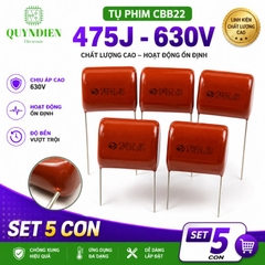 Tụ Kẹo Nâu Đỏ CBB22 475J 630V