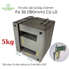 Fe Sắt silic EI lá dầy 0.5mm - 36mm (108mm) có lỗ