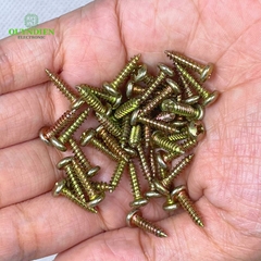 Ốc Vít Nhọn M3x12mm Đầu Tròn Ren Xoắn Mạ Vàng