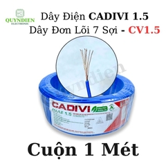 Dây Điện Cadivi 1.5 – Dây Đơn Lõi 7 Sợi CV1.5 – Dây Cáp Điện, Dây Tiếp Địa, Dây Chống Sét (CUỘN 1 MÉT)