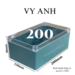 Hộp Nhựa Vy Anh 200x120x80mm Màu Xanh Nắp Trong