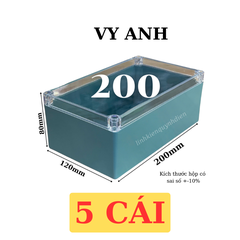 Hộp Nhựa Vy Anh 200x120x80mm Màu Xanh Nắp Trong