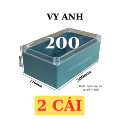 Hộp Nhựa Vy Anh 200x120x80mm Màu Xanh Nắp Trong