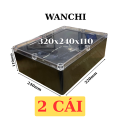 Hộp Nhựa ABS WANCHI 320x240x110mm Màu Đen Nắp Trong