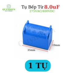 Tụ Bếp Từ 8uF 275VAC/400VDC Màu Xanh Loại Đứng
